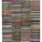 Chaput Patchwork Multi Renk Pamuk Üzerine Yün El Dokuma Kilim-243x357