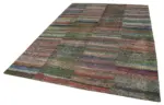 Chaput Patchwork Multi Renk Pamuk Üzerine Yün El Dokuma Kilim-243x357 - Görsel 3