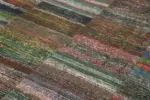 Chaput Patchwork Multi Renk Pamuk Üzerine Yün El Dokuma Kilim-243x357 - Görsel 5