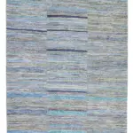 Chaput Patchwork Multi Renk Pamuk Üzerine Yün El Dokuma Kilim-197x300