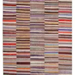 Chaput Patchwork Multi Renk Pamuk Üzerine Yün El Dokuma Kilim-238x362