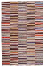 Chaput Patchwork Multi Renk Pamuk Üzerine Yün El Dokuma Kilim-238x362