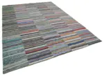Chaput Patchwork Multi Renk Pamuk Üzerine Yün El Dokuma Kilim-230x320 - Görsel 2