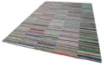 Chaput Patchwork Multi Renk Pamuk Üzerine Yün El Dokuma Kilim-230x320 - Görsel 3