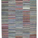 Chaput Patchwork Multi Renk Pamuk Üzerine Yün El Dokuma Kilim-330x440