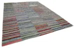 Chaput Patchwork Multi Renk Pamuk Üzerine Yün El Dokuma Kilim-330x440 - Görsel 2