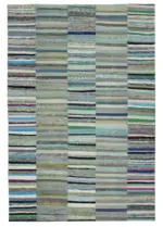 Chaput Patchwork Multi Renk Pamuk Üzerine Yün El Dokuma Kilim-230x342