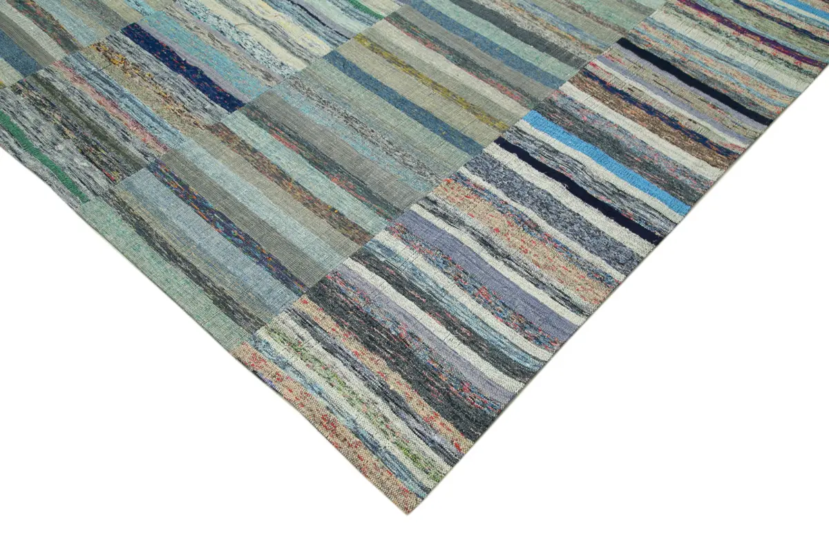 Chaput Patchwork Multi Renk Pamuk Üzerine Yün El Dokuma Kilim-230x342 - Görsel 4