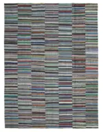 Chaput Patchwork Multi Renk Pamuk Üzerine Yün El Dokuma Kilim-346x466