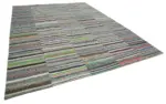 Chaput Patchwork Multi Renk Pamuk Üzerine Yün El Dokuma Kilim-306x418 - Görsel 2