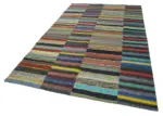 Chaput Patchwork Multi Renk Pamuk Üzerine Yün El Dokuma Kilim-180x292 - Görsel 3