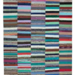 Chaput Patchwork Multi Renk Pamuk Üzerine Yün El Dokuma Kilim-230x343