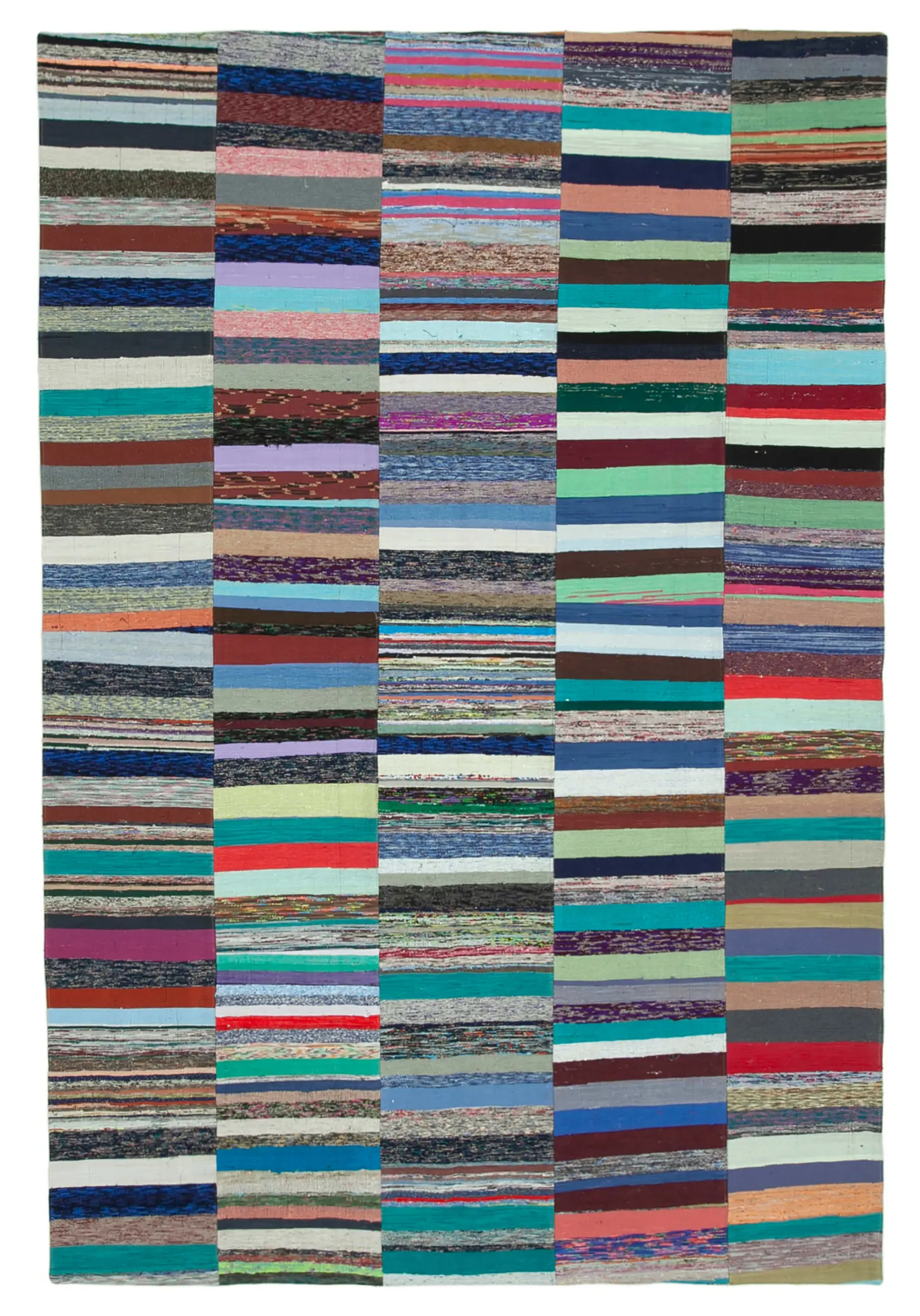 Chaput Patchwork Multi Renk Pamuk Üzerine Yün El Dokuma Kilim-230x343 - Görsel 1
