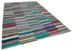 Chaput Patchwork Multi Renk Pamuk Üzerine Yün El Dokuma Kilim-230x343 - Görsel 2