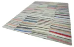 Chaput Patchwork Multi Renk Pamuk Üzerine Yün El Dokuma Kilim-267x382 - Görsel 3