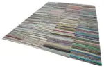 Chaput Patchwork Multi Renk Pamuk Üzerine Yün El Dokuma Kilim-262x370 - Görsel 3