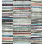 Chaput Patchwork Multi Renk Pamuk Üzerine Yün El Dokuma Kilim-277x398