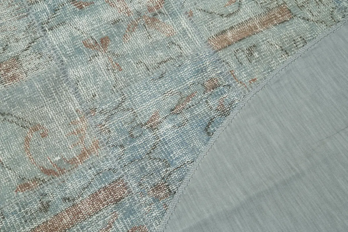 Patchwork Mavi Pamuk Üzerine Yün El Dokuma Kilim-198x198 - Görsel 5