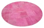 Patchwork Pembe Pamuk Üzerine Yün El Dokuma Kilim-205x205 - Görsel 2
