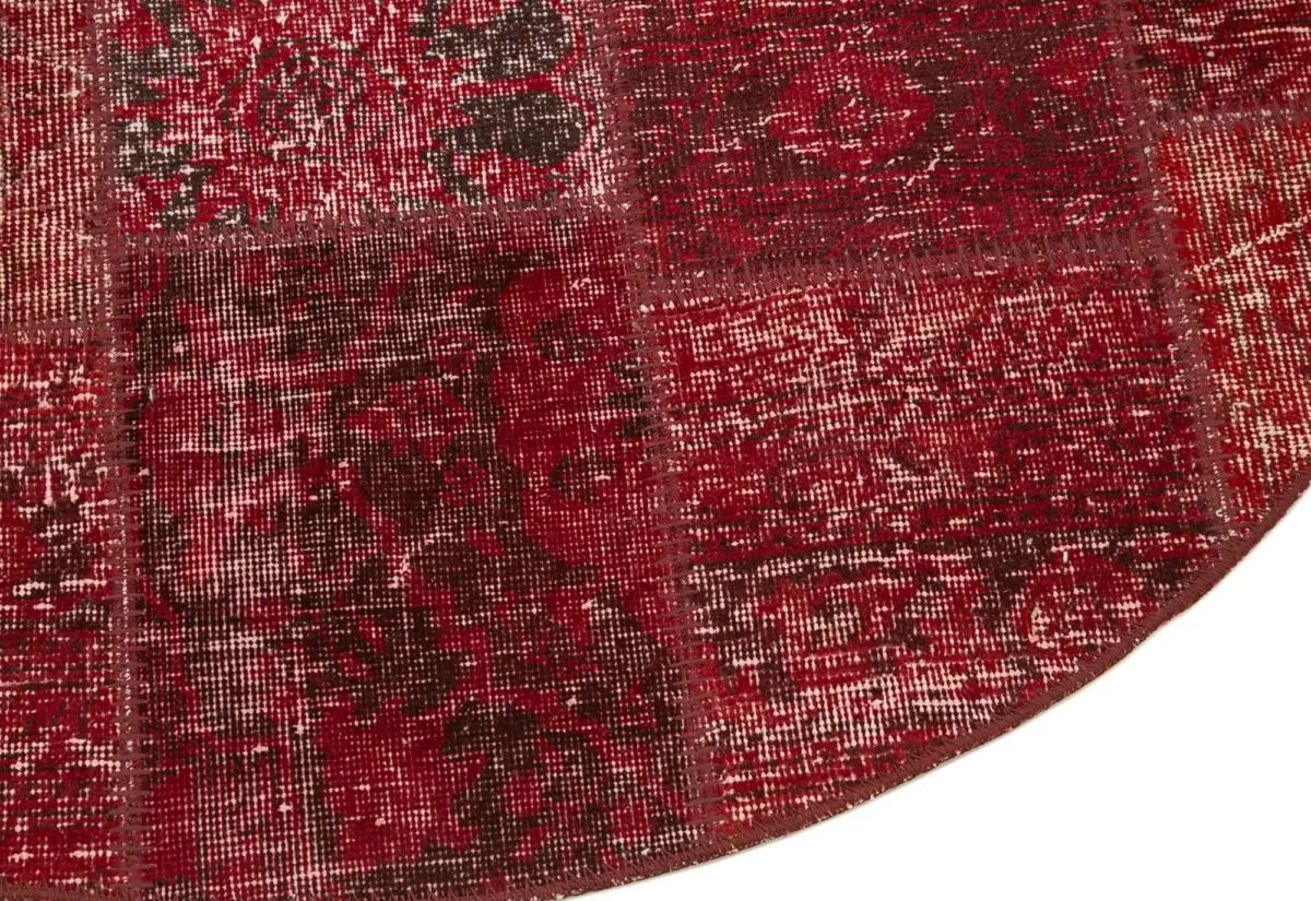 Patchwork Kırmızı Pamuk Üzerine Yün El Dokuma Kilim-150x150 - Görsel 3