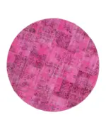 Patchwork Pembe Pamuk Üzerine Yün El Dokuma Kilim-200x200