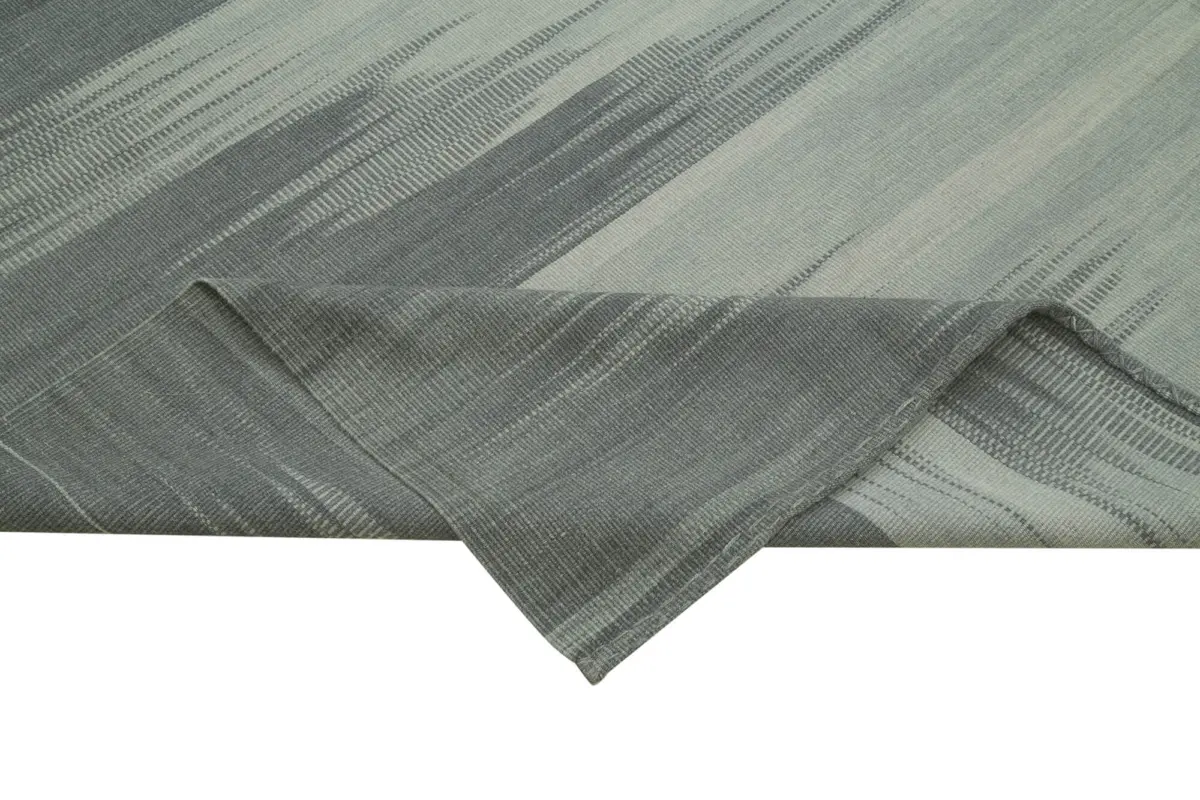 Gümgüm Modern Gri Pamuk Üstü Yün El Dokuma Kilim-300x387 - Görsel 6