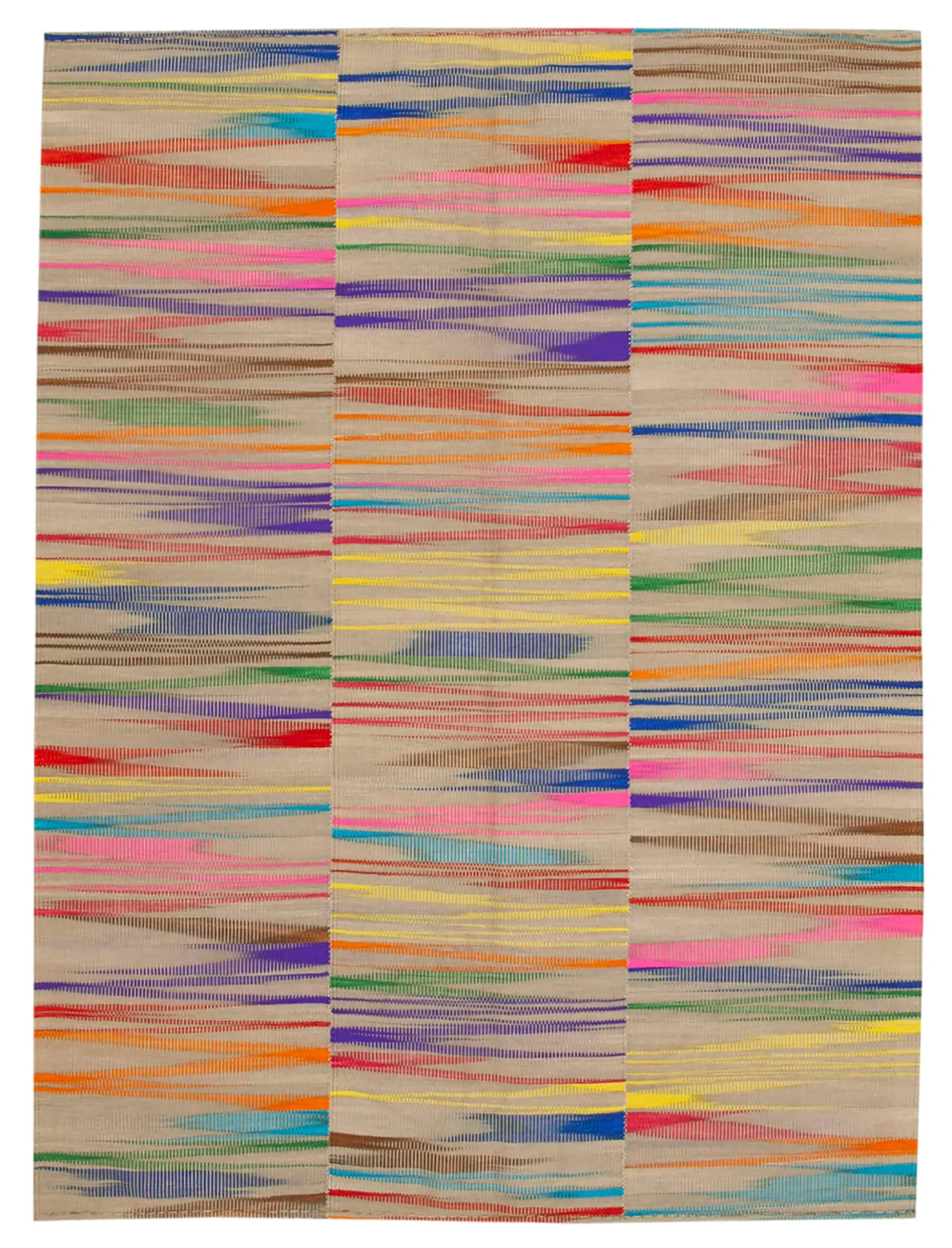 Gümgüm Modern Multi Pamuk Üstü Yün El Dokuma Kilim-209x283 - Görsel 1