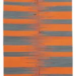 Gümgüm Modern Turuncu Pamuk Üstü Yün El Dokuma Kilim-178x257