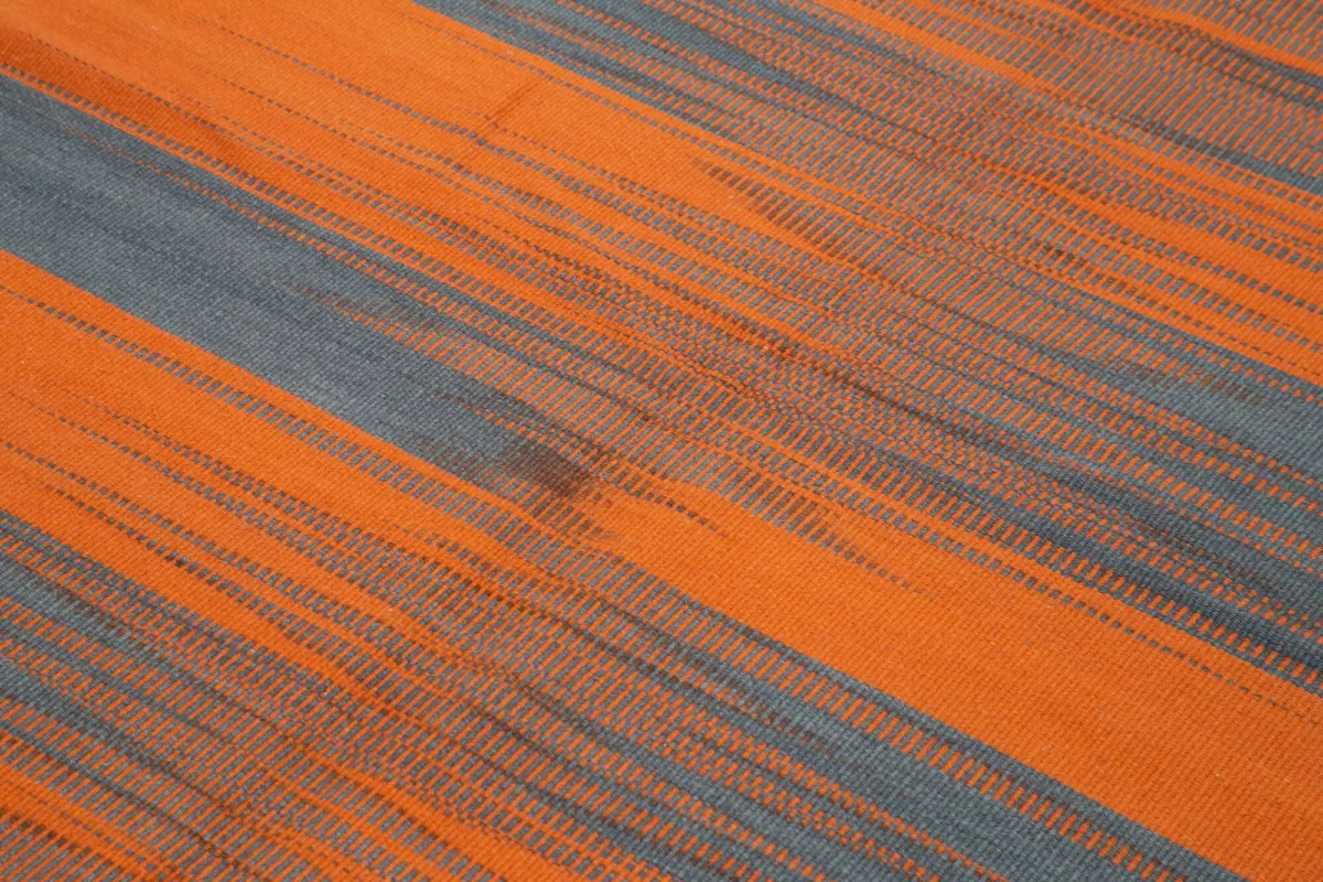 Gümgüm Modern Turuncu Pamuk Üstü Yün El Dokuma Kilim-178x257 - Görsel 5