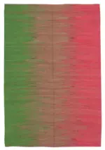 Gümgüm Modern Fuşya Pamuk Üstü Yün El Dokuma Kilim-179x263