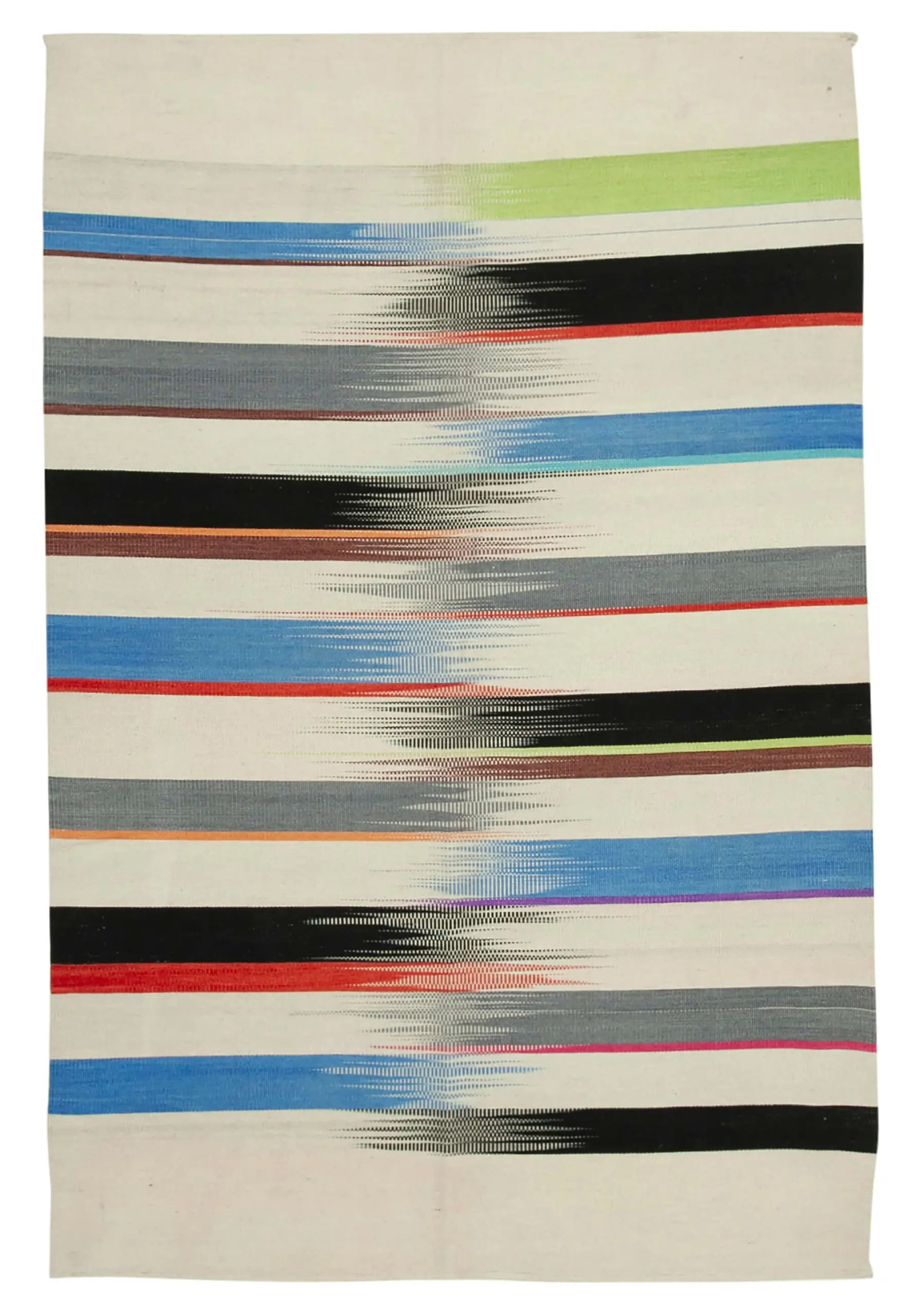 Gümgüm Modern Multi Pamuk Üstü Yün El Dokuma Kilim-184x279 - Görsel 1