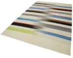 Gümgüm Modern Multi Pamuk Üstü Yün El Dokuma Kilim-184x279 - Görsel 3