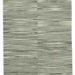 Gümgüm Modern Bej Pamuk Üstü Yün El Dokuma Kilim-203x317