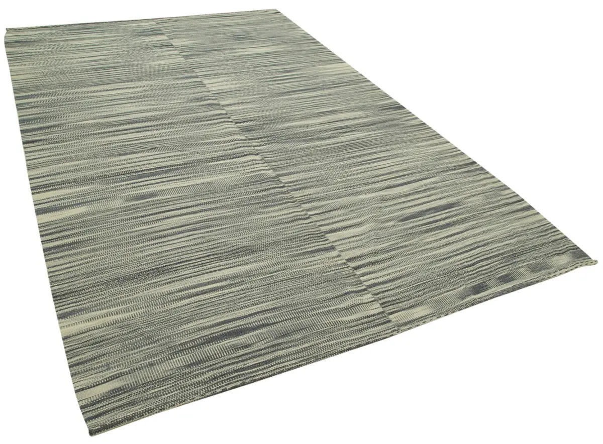 Gümgüm Modern Bej Pamuk Üstü Yün El Dokuma Kilim-203x317 - Görsel 2