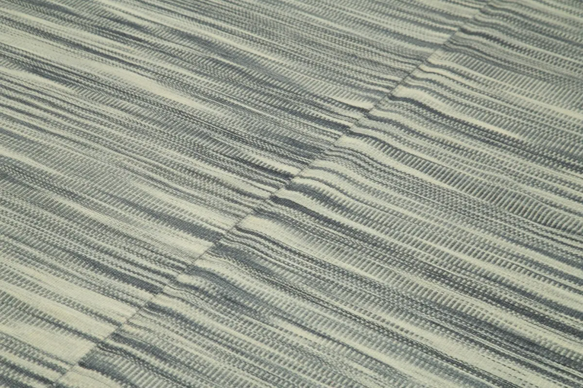 Gümgüm Modern Bej Pamuk Üstü Yün El Dokuma Kilim-203x317 - Görsel 5