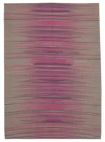 Gümgüm Modern Kahverengi Pamuk Üstü Yün El Dokuma Kilim-177x254