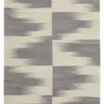 Gümgüm Modern Bej Pamuk Üstü Yün El Dokuma Kilim-200x276