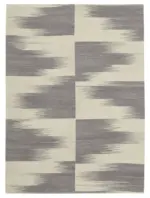 Gümgüm Modern Bej Pamuk Üstü Yün El Dokuma Kilim-200x276