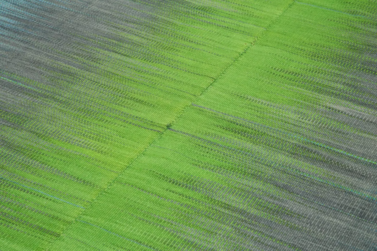 Gümgüm Modern Multi Pamuk Üstü Yün El Dokuma Kilim-198x300 - Görsel 5