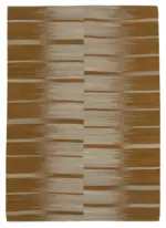 Gümgüm Modern Kahverengi Pamuk Üstü Yün El Dokuma Kilim-201x286