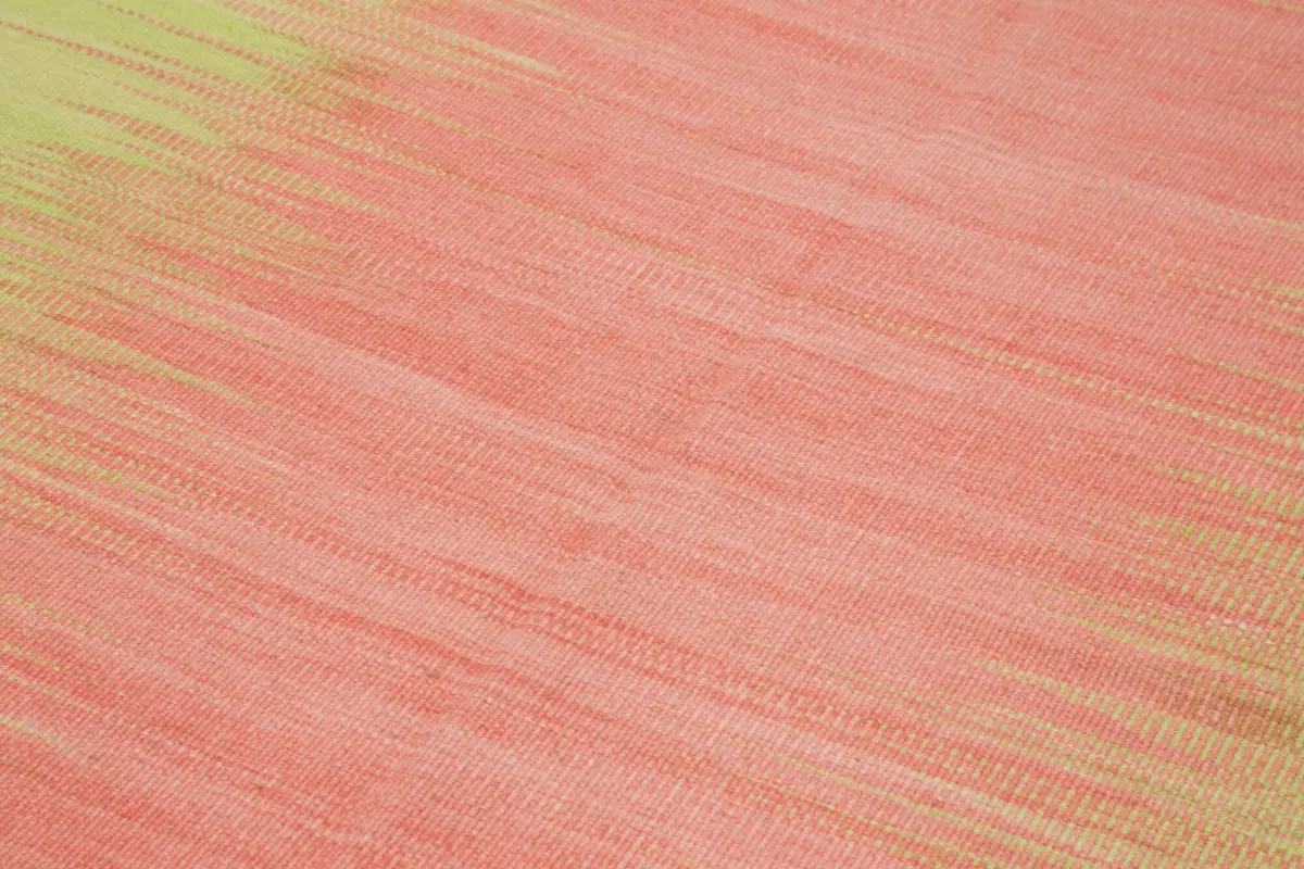 Gümgüm Modern Yeşil Pamuk Üstü Yün El Dokuma Kilim-179x282 - Görsel 5