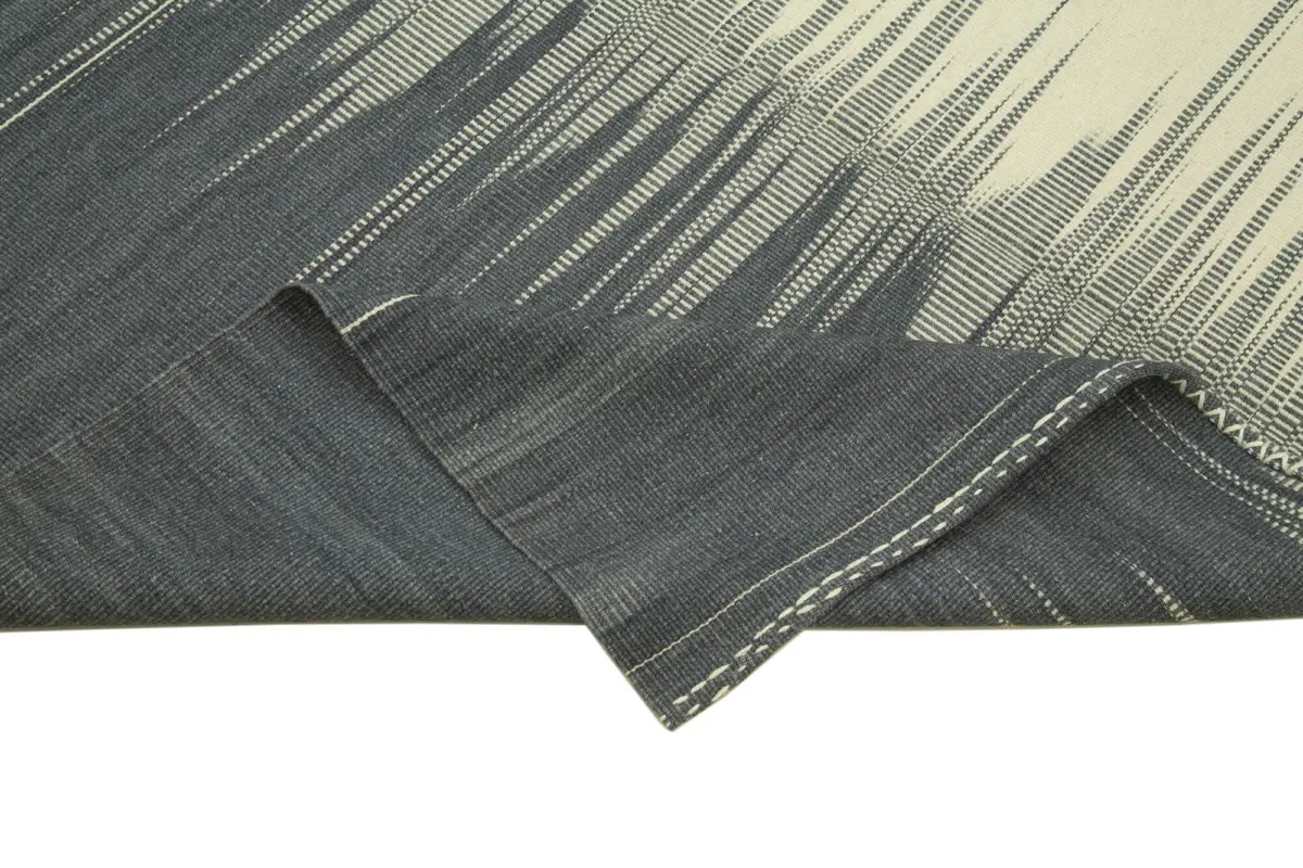 Gümgüm Modern Bej Pamuk Üstü Yün El Dokuma Kilim-176x245 - Görsel 6