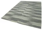 Gümgüm Modern Gri Pamuk Üstü Yün El Dokuma Kilim-201x288 - Görsel 3