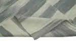 Gümgüm Modern Gri Pamuk Üstü Yün El Dokuma Kilim-201x288 - Görsel 6