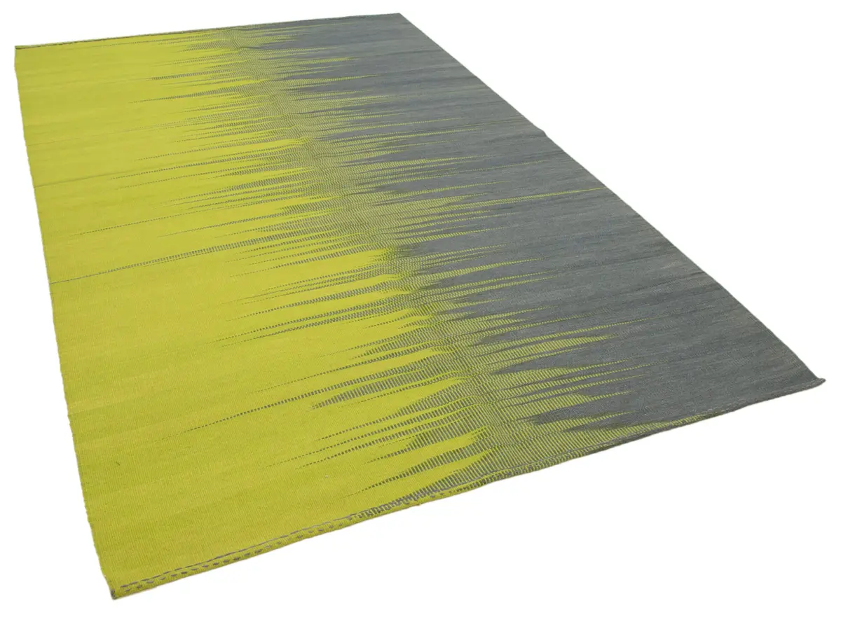 Gümgüm Modern Gri Pamuk Üstü Yün El Dokuma Kilim-178x263 - Görsel 2