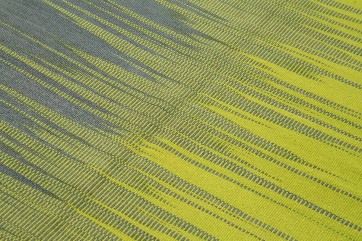 Gümgüm Modern Gri Pamuk Üstü Yün El Dokuma Kilim-178x263 - Görsel 5