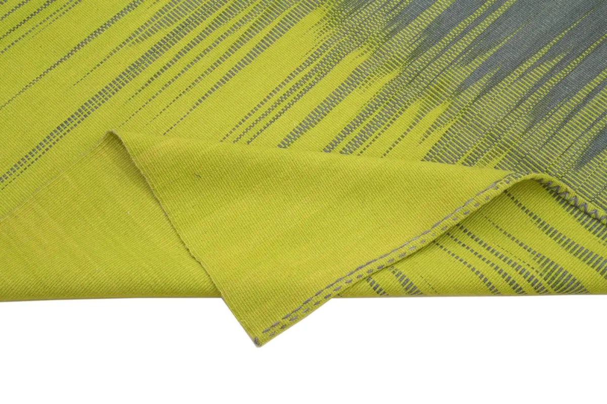 Gümgüm Modern Gri Pamuk Üstü Yün El Dokuma Kilim-178x263 - Görsel 6