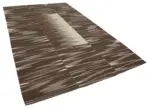 Gümgüm Modern Kahverengi Pamuk Üstü Yün El Dokuma Kilim-204x338 - Görsel 2