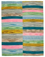 Gümgüm Modern Multi Pamuk Üstü Yün El Dokuma Kilim-294x390