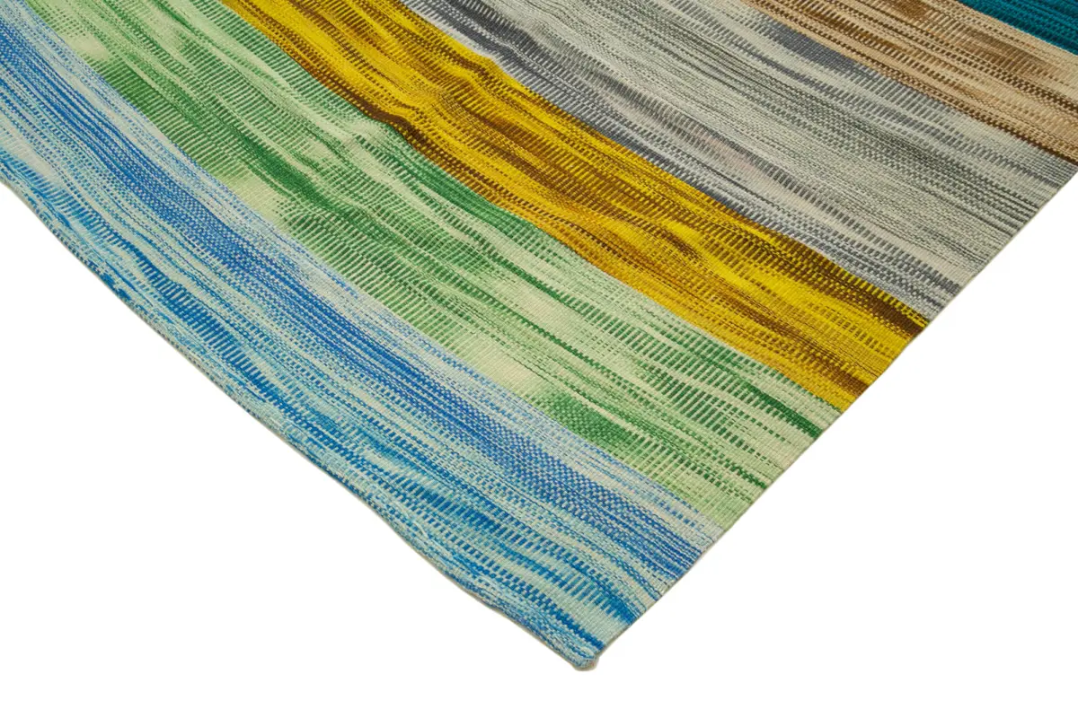 Gümgüm Modern Multi Pamuk Üstü Yün El Dokuma Kilim-294x390 - Görsel 4